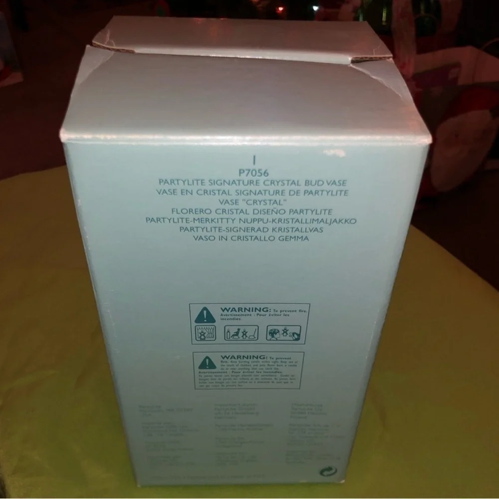 PartyLite Elegant Clear Glass Vase